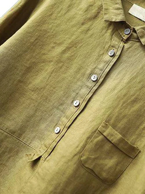 Rhea™ | Linen long sleeve shirt