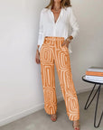 Mila | Geometric Palazzo Pants & Top Set