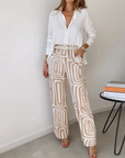 Mila | Geometric Palazzo Pants & Top Set