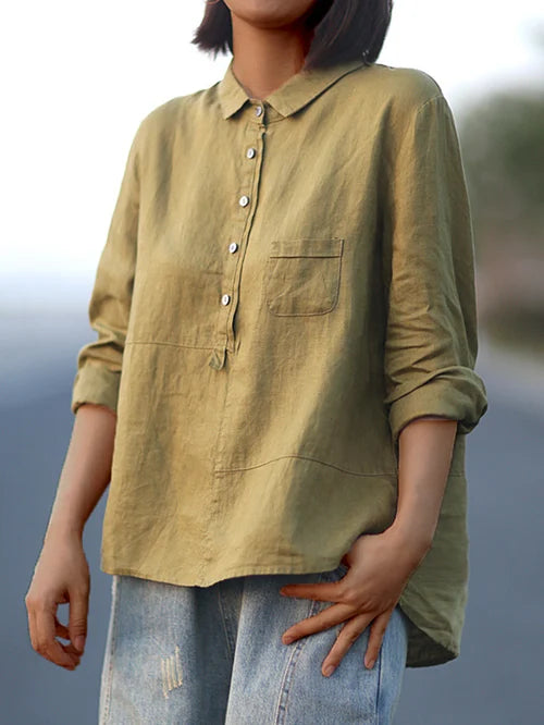 Rhea™ | Linen long sleeve shirt