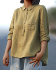 Rhea™ | Linen long sleeve shirt